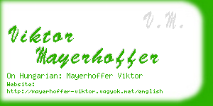 viktor mayerhoffer business card